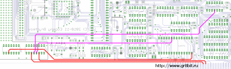 Two conductor cuts at component side